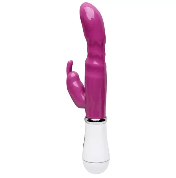 Vibrador Recarregável em Silicone Ponto G Com Estimulador de Clitóris com 8 Vibrações